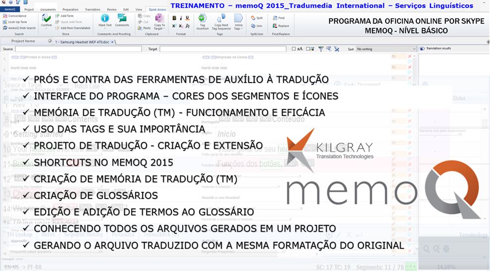 Português) Curso presencial de memoQ em São Paulo este mês